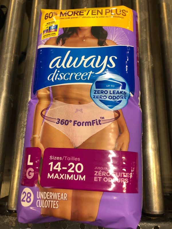 Photo 2 of Always Discreet Adult Incontinence Underwear, Maximum Absorbency, Large, 28 Count