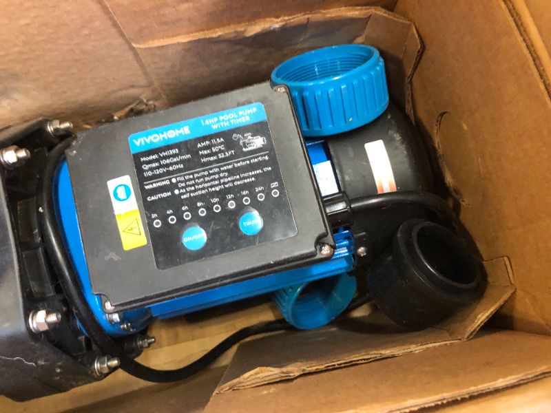 Photo 1 of VIVOHOME 1.5 HP Powerful Self Primming 6360 GPH Swimming Pool Pump w/Timer for Inground Pool 1.5" & 2.0'' PVC Pipe Fittings Energy Saving w/Strainer Basket