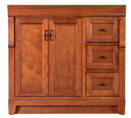 Photo 1 of Naples 36 in. W x 21.63 in. D x 34 in. H Bath Vanity Cabinet without Top in Warm Cinnamon
