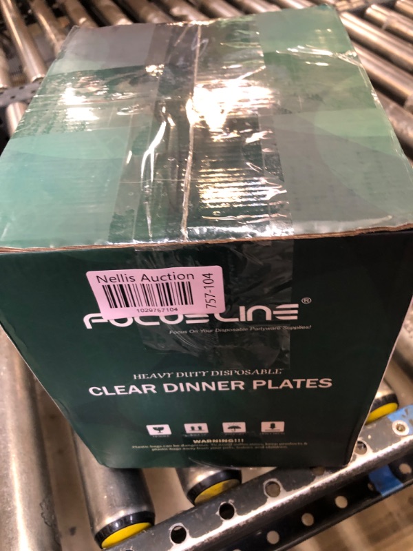 Photo 1 of FOCUSLINE 100 Count Clear Plastic Plates 9 Inch, Disposable Heavy Duty Plastic Dinner Plates- Premium Hard Plastic Plates Fancy Disposable Clear Plates for Weddings, Parties and Events 9" Round Plates