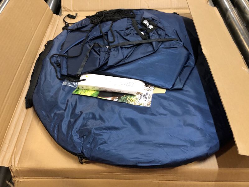 Photo 1 of Camping Shower Tent with LED Sensor Light 6.23 ft Camp Shower Large Tent Easy Pop Up Privacy Tent Beach Changing Tent Pop Up Shower Tent Outdoor Shower Enclosure Portable Shower Tents for Camping Blue Tent