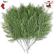 Photo 1 of   Artificial Pine Sprigs Faux Greenery Stems Pine Picks Plastic Christmas Decor - DIY Holiday Accessories 