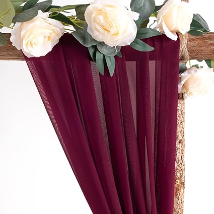 Photo 1 of Burgundy Sheer Chiffon for Party Decoration