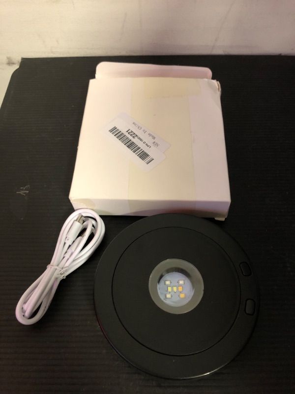 Photo 1 of 7 Led Rotating Display Stand, Round Spinning Display Stand with Colored Lights 360 Degree Rotating Display Base Stand with 4 Revolving & 8 Light Modes (Black)