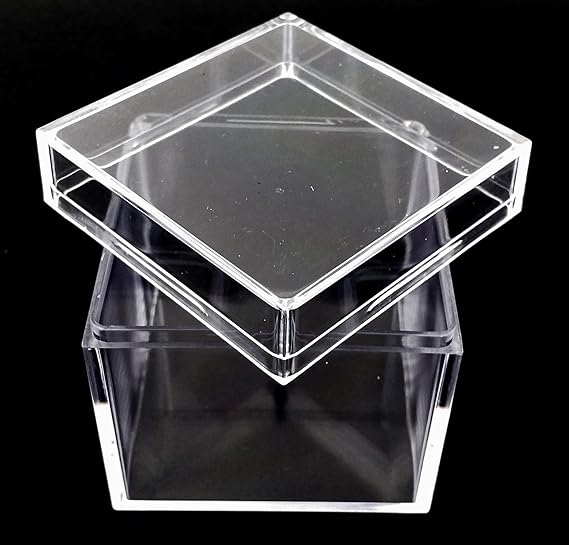 Photo 1 of 12 Clear Plastic Square Box Fillable Ornament Favor 2.375"