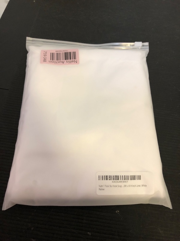 Photo 1 of 1 Pack No Hook Snap in Shower Curtain Liner Replacement(ONLY FIT BRAND 71W x 86H Inch Outer Curtain) - 70W x 66H Inch Liner, White White W 70"x H 66"