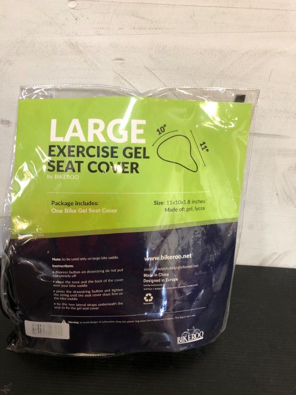 Photo 1 of Bikeroo Large Exercise Gel Seat Bike Cover 10"x11" -Black 