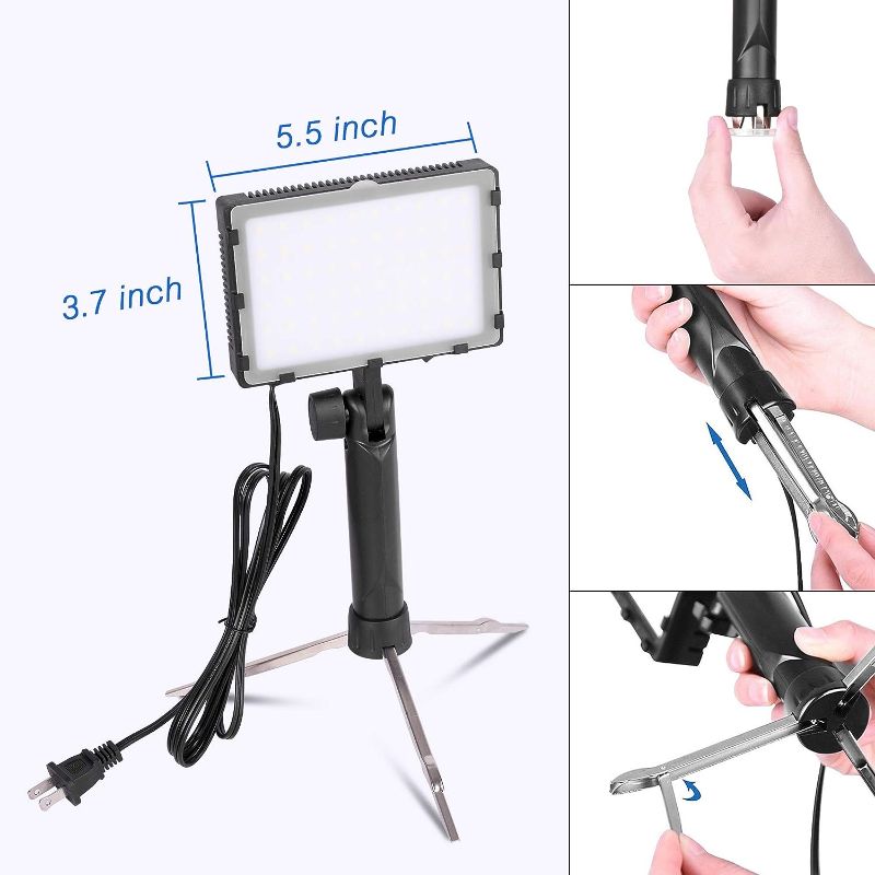 Photo 1 of EMART 60 LED Continuous Portable Photography Lighting Kit for Table Top Photo Video Studio Light Lamp with Color Filters 