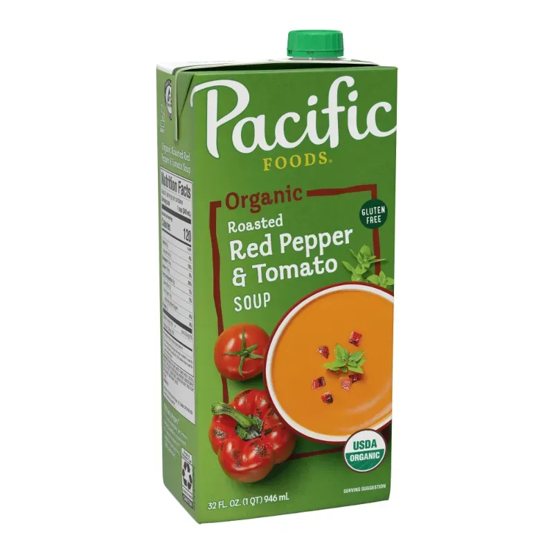 Photo 1 of 2 PACK Pacific Foods Soup, Organic, Roasted Red Pepper & Tomato - 32 fl oz BB 07.24.24