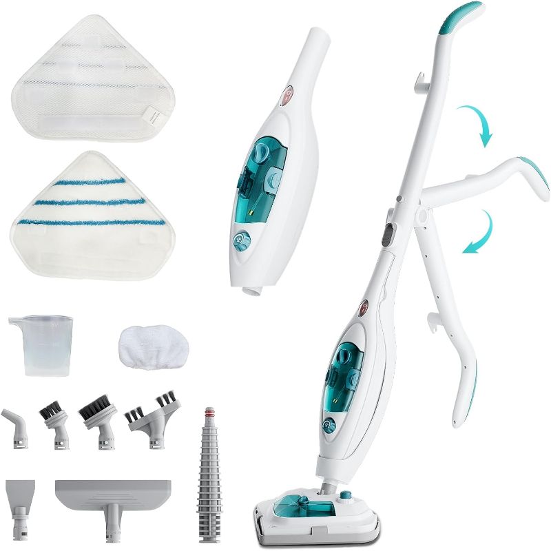 Photo 1 of 10-in-1 Steam Mop Triangle Collapses Mop With Detergent Chamber and Detachable Handheld Steam Cleaner