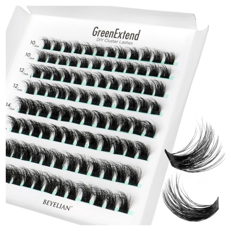 Photo 1 of (2 pack) BEYELIAN Cluster Lashes Wispy Cluster Eyelash Extensions 3D DIY Lash Clusters 10-16mm Multilayered Eyelash Clusters, 96 Pcs