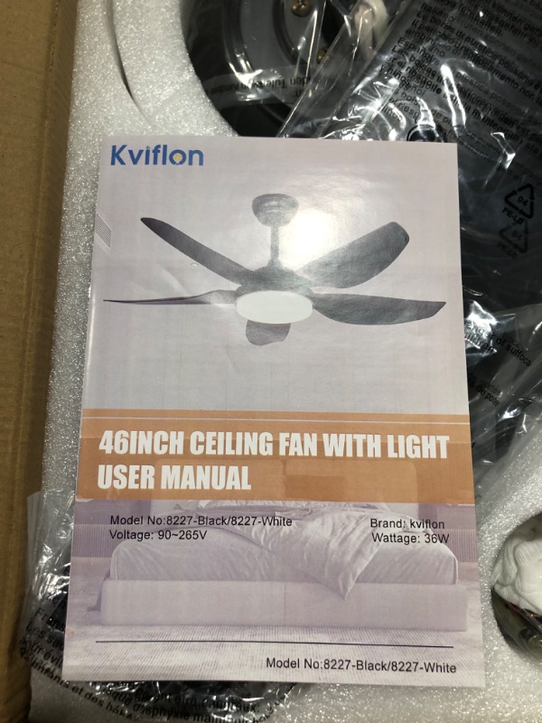 Photo 1 of 46 Inch Ceiling Fans with Lights and Remote/APP Control,Modern Downrods Flush Mount Ceiling Fan