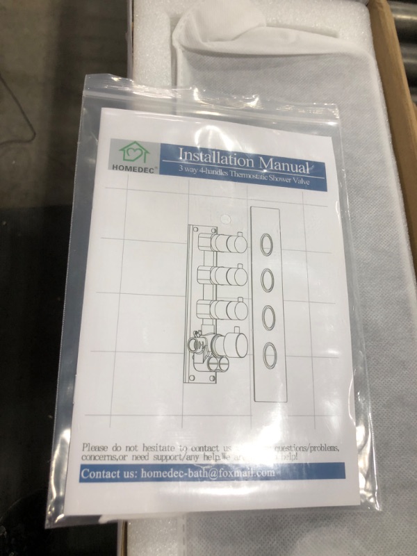 Photo 1 of HOMEDEC 3 Way Shower Diverter Valve, Matte Black 3 Function Thermostatic Mixer Brass Valve, Individual On Off Flow Control 