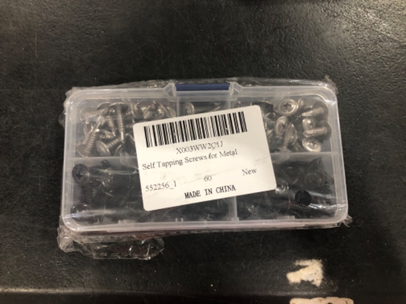 Photo 2 of 120 Pcs Self Tapping Screws for Metal Plastic Wood Sheet Metal Screws, 8×1/2" and #8×3/4", Black and Silver