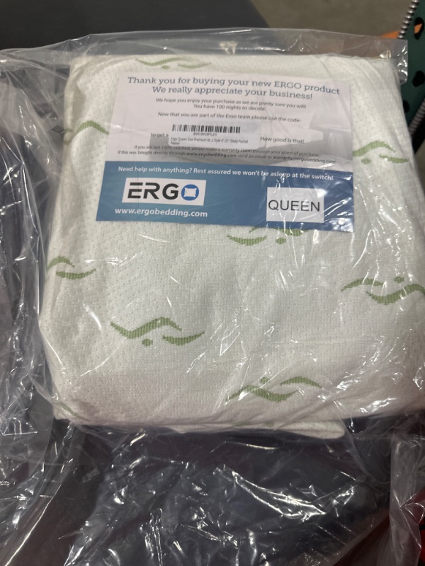 Photo 1 of Ergo Queen Size Mattress Protector, Waterpoof Mattress Protector, Breathable Mattress Cover, Cooling Mattress Pad, Rayon Made from Bamboo Mattress Protector, Fitted Sheet Style 6"-18" Deep Pocket 