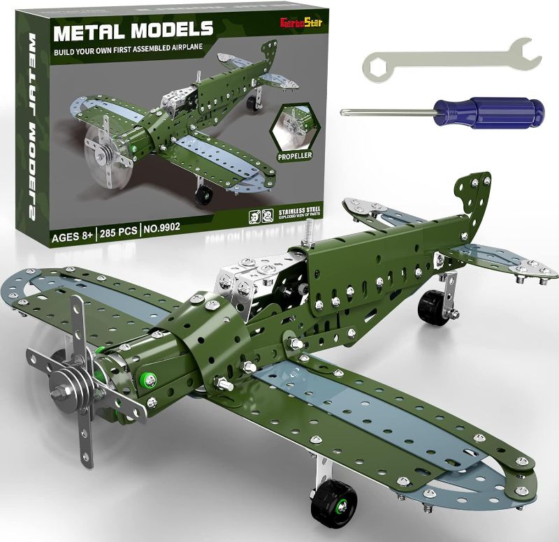 Photo 1 of STEM Building Projects Model Airplane Set - 285 Pieces STEM Project Building Toys for Kids Ages 8-12-16, Assembly Science Kit Educational Birthday Gift for Kids Boys 8 9 10 11 12 Years Old