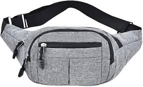 Photo 1 of Zuguow Fanny pack Men's and women's hip cross-body bag mobile phone bag adjustable strap suitable for outdoor leisure running travel hiking biking (Gray)