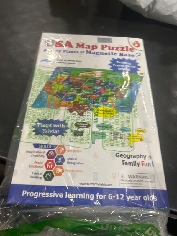 Photo 1 of ButterflyEduFields United States Map Magnetic Puzzles - USA Map of 50 States with Capitals and Travel Trivia Geography Puzzle games for Kids Ages 6, 7, 8-10 Year Olds – Educational Learning Toys USA Map Magnetic Puzzle
