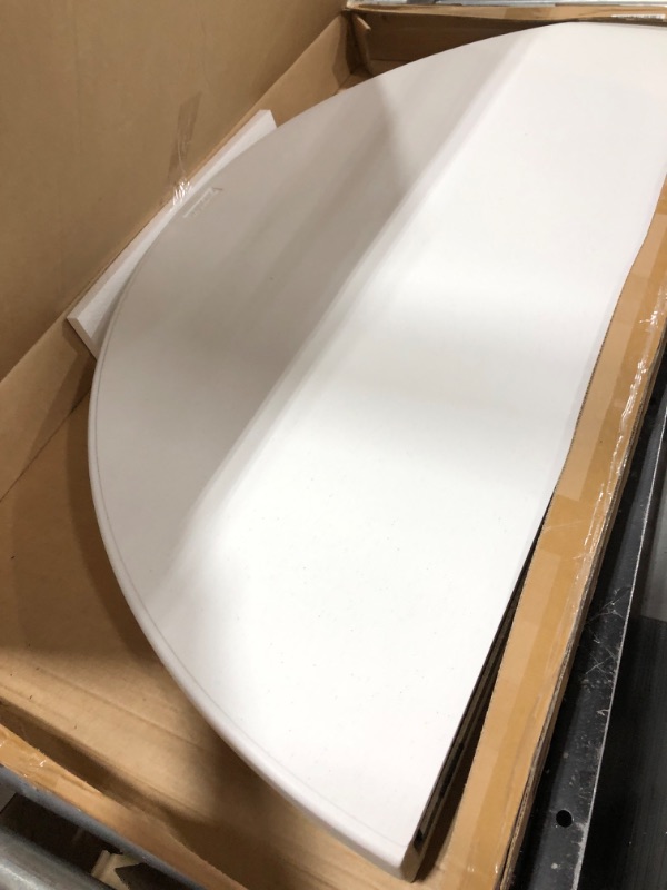 Photo 1 of Gnomiya 4FT Round Folding Table, Heavy Duty HDPE Plastic Portable Round Table, Utility Indoor Outdoor Foldable Dining Table