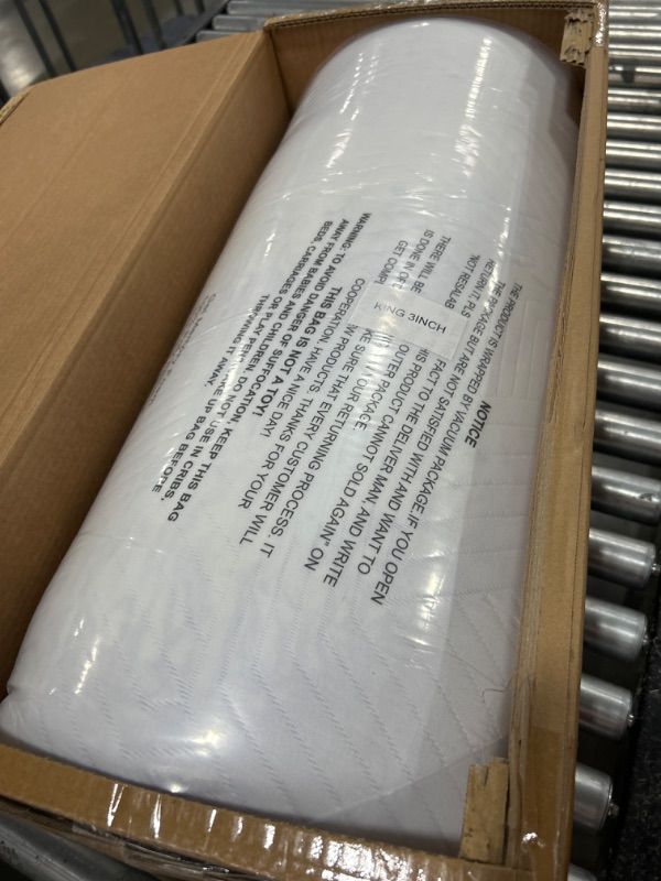 Photo 1 of 3 Inch King Memory Foam Mattress Topper, Ventilated Foam Topper with Cooling Cover, Mattress Pad with 18'' Deep Pocket, White King White