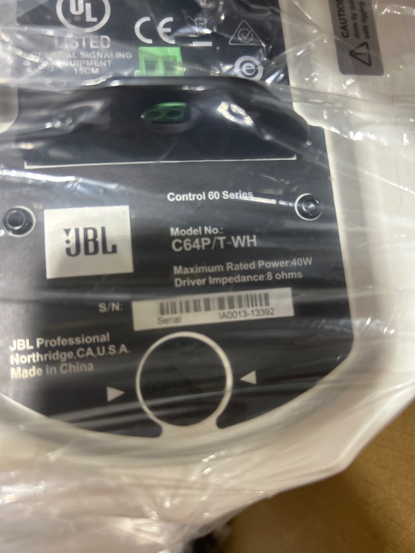 Photo 1 of JBL Professional C64P/T Compact Full-Range Hanging Pendant Loudspeaker, Black, Sold as Pair Black 4-Inch Pendant Speaker Subwoofer