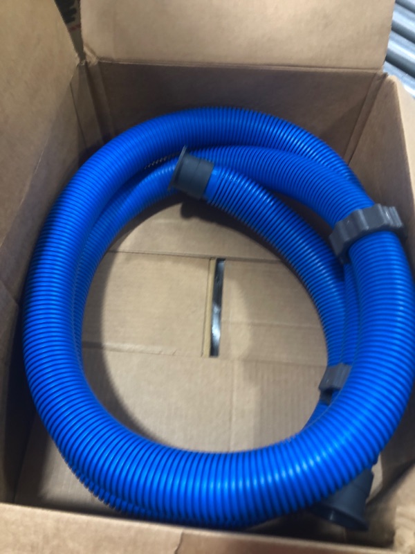 Photo 2 of 10ft Swimming Pool Replacement Hose 1.5 Inch Diameter Plastic Above Ground Pool Pump Hose, Replacement Hose Accessory for Home Swimming Pool Filter Pump and Saltwater Systems(Blue, Black)