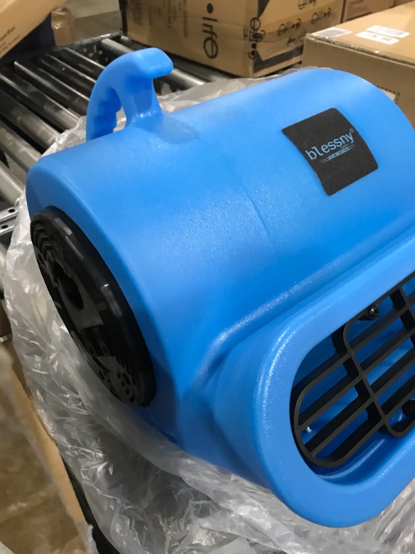 Photo 2 of 1/2HP ETL Listed Carpet Dryer Fan, 2200CFM Air Blower Mover for Home Drying, 15Ft Long Cord Portable Floor Blower Fan with 3-Speeds Daisy Chain Function (Blue)
