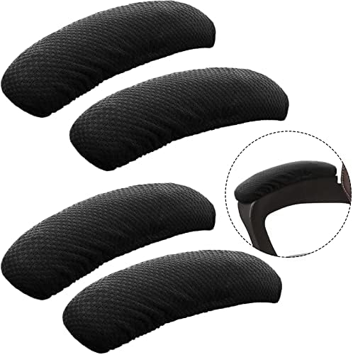 Photo 1 of 24 Pcs Office Chair Black Arm Pads Covers Overs Removable Armrest Pads Elastic Washable Arm Protector Stretchable Rest Chair Computer Arm Slipcover