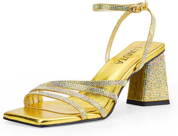 sparkly chunky heels