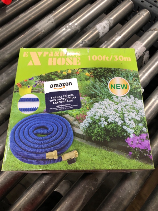 Photo 2 of 100 Ft Expandable Outdoor Garden Hose, With Quick Connect Bib Adapter Water Pipes, Brass Fitting Flexible Collapsible Potable Water Hoses Durable, Not included Connections, Fittings