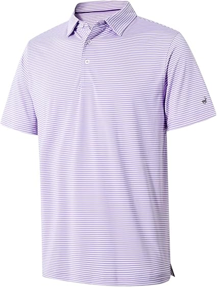 Photo 1 of Mens Golf Shirt Moisture Wicking Dry Fit Performance Sport Short Sleeve Striped Golf Polo Shirts for Men 3XL