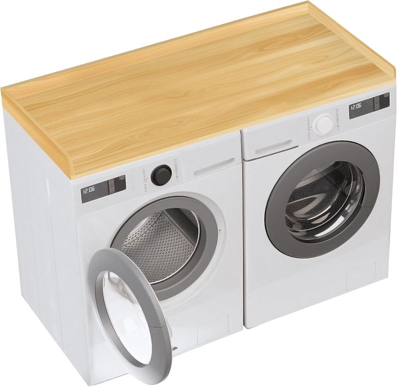 Photo 1 of *DAMAGED* Washer Dryer Countertop | Laundry Countertop | Washer and Dryer Countertop Wood | 27.5" Depth x 54" Width with Edge Rails for Laundry Room Storage and Organization -Burlywood
