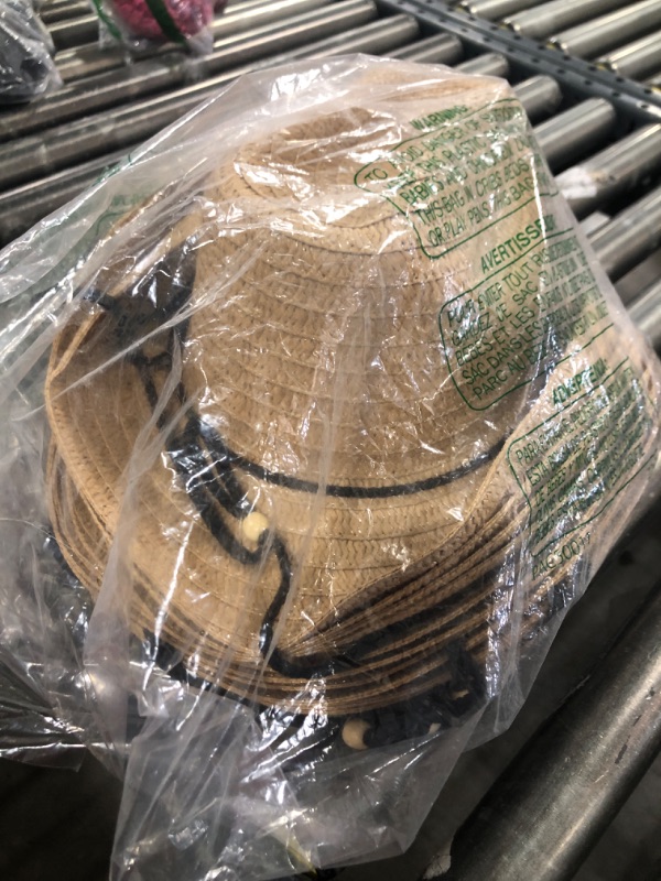 Photo 1 of 15 Pcs Straw Cowboy Hat Party Hat Panama Sun Hat Beach Hat for Travel Gardening Party Activities Horseback Riding Music Festival Hiking Mountain Climbing Brown
