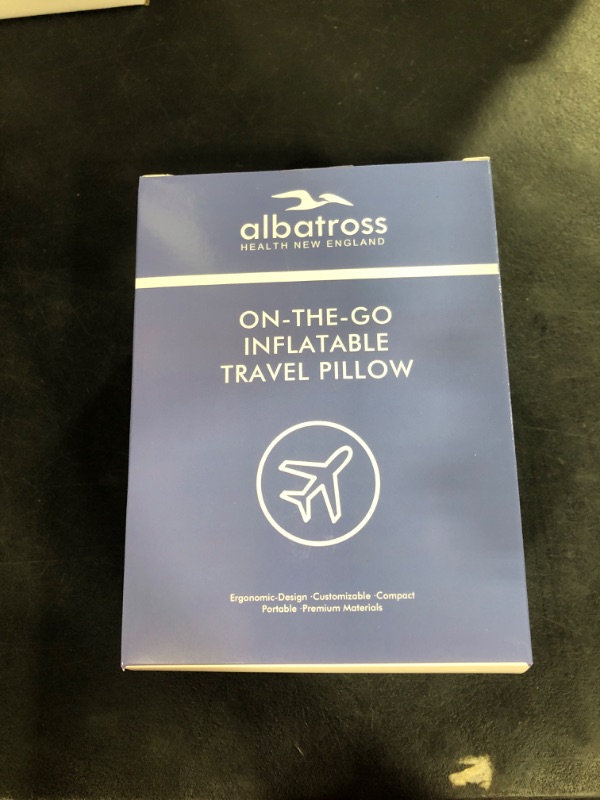 Photo 2 of Albatross Health New England Travel Pillow Great for first and business class, All-round Support to Head/Neck/Chin, Inflatable Travel Neck Pillow for Airplane, Train.