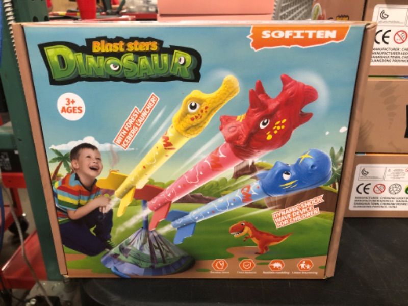 Photo 2 of Dinosaur Rocket Launcher for Kids,Stomp Launch up Toys,Dinosaur Toys for Kids 3-5,Birthday Gift for Boys Girls Age 3-5,5-7 Years Old,Outdoor Toys for Kids