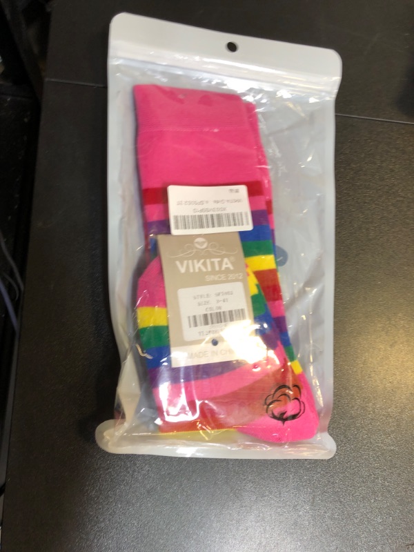 Photo 2 of VIKITA Girls Tights Winter Stripe Long Socks for Girls F5001 6 Years