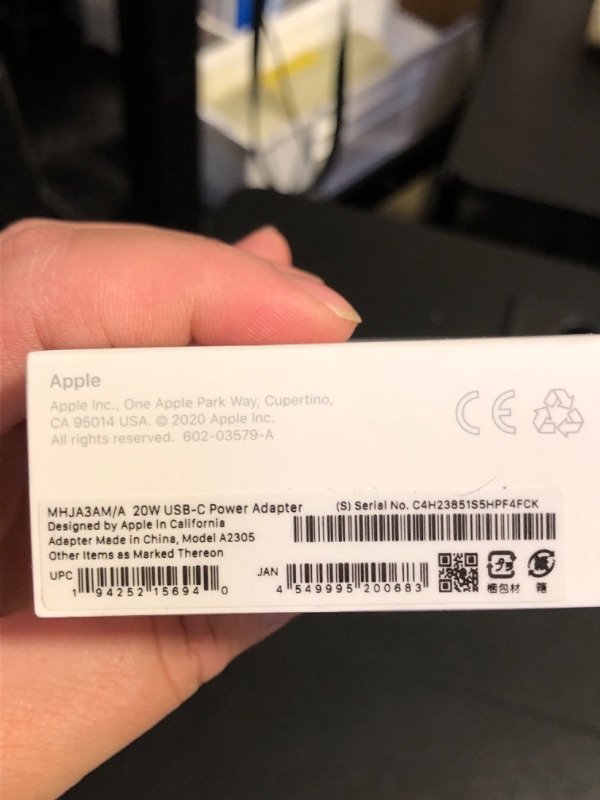 Photo 3 of Apple 20W USB-C Power Adapter - iPhone Charger with Fast Charging Capability, Type C Wall Charger (FACTORY SEALED)
