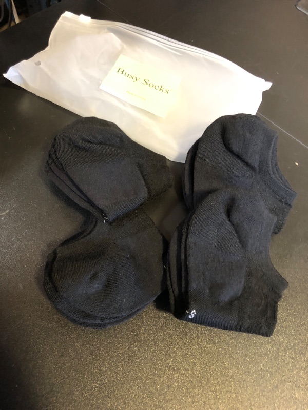 Photo 1 of Busy Socks No Show Merino Wool Athletic Running Socks for Men Women,Low Cut Thin Soft Sport Wool Socks with Non-Slip Grips Small-Medium 4 Pairs BLACK