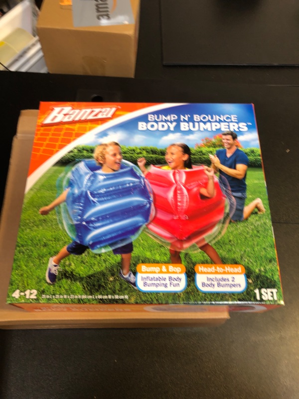 Photo 3 of BANZAI: Bump N' Bounce Body Bumpers, A Game of Bumping & Bopping, 2 Bumpers Included in Red & Blue, Fun & Safe Cushion Inflatable Surface, For Ages 4 and up