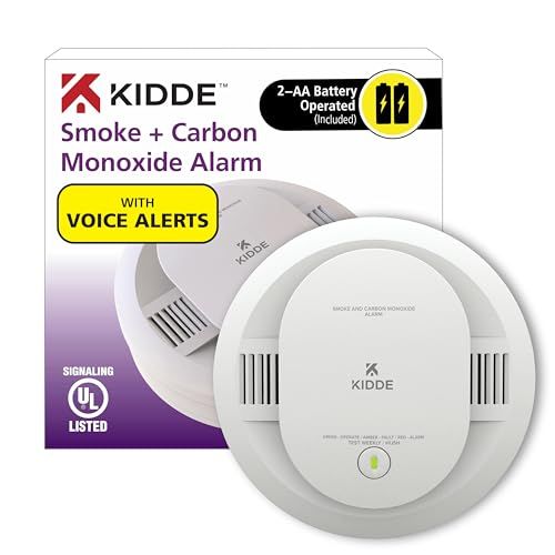 Photo 1 of Kidde  & Carbon Monoxide Detector, AA Battery Powered, Voice Alerts, LED Warning Light Indicators
