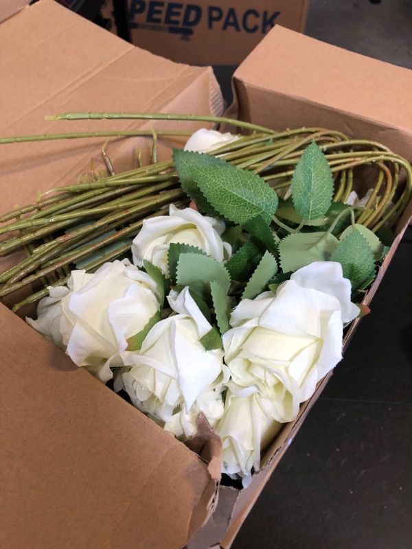 Photo 1 of 100 PCS ARTIFICIAL WHITE ROSES 