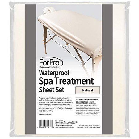 Photo 1 of ForPro Waterproof Spa Treatment Polyester Massage Sheet Set Machine-Washable Ideal for Massage Tables Includes Massage Fitted Sheet and Massage Fac
