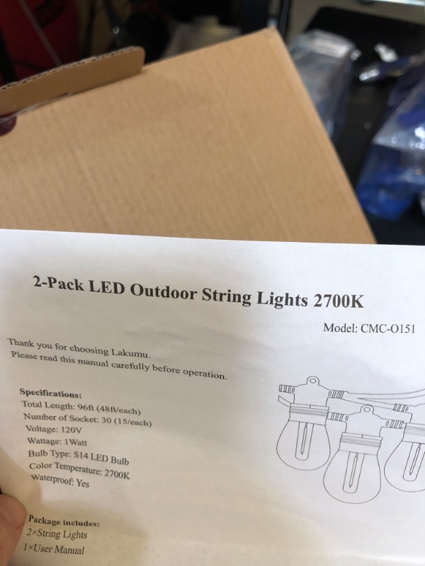 Photo 3 of 2 PACK LED OUTDOOR STRING LIGHTS 
