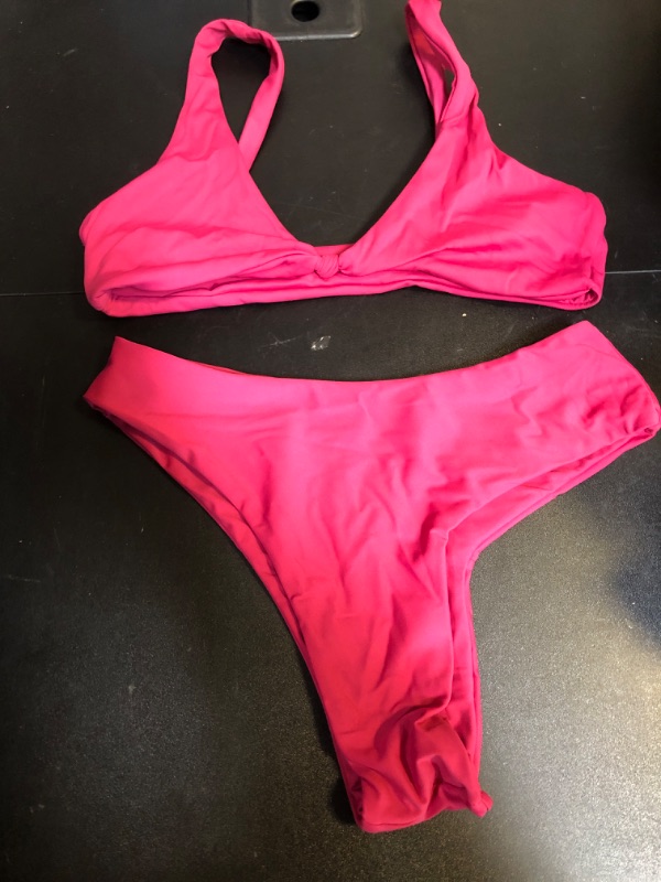 Photo 1 of WOMENS TWO PIECE SWIMSUIT SET 
SIZE SMALL 