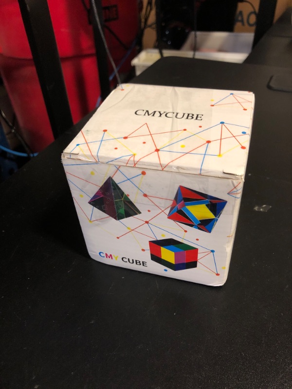 Photo 1 of YuanDian CMY Cube - Large, 80mm 3 Inches Colorful Acrylic Prism for Home Decor or Office Desktop Decoration, Educational Science Toys for Kids Large Cube