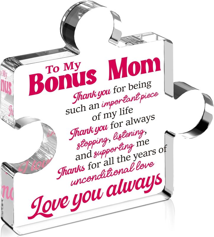 Photo 1 of Bonus Mom Gifts from Daughter, Best Mom Ever Mothers Day Gifts, Bonus Mom Acrylic Puzzle Gifts for Bonus Mom, Birthday Gifts for Bonus Mom, Christmas
5 PACK