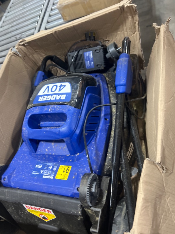 Photo 1 of Lawn Mower 40V Brushless 18" Cordless, 5 Cutting Height Adjustments Electric Lawn Mower, Quickly Folding Within 5’s, 4.0AH Battery and Super Charger Included.