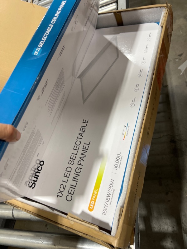 Photo 1 of Sunco 2 Pack 1x2 LED Flat Panel Lights, Dual Selectable CCT 3500K/4000K/5000K & Selectable Wattage 16W/18W/20W, 2000 LM, Dimmable, Back-Lit Drop Ceiling Troffer Replacement Light - ETL, FCC White 2 Pack (1x2)