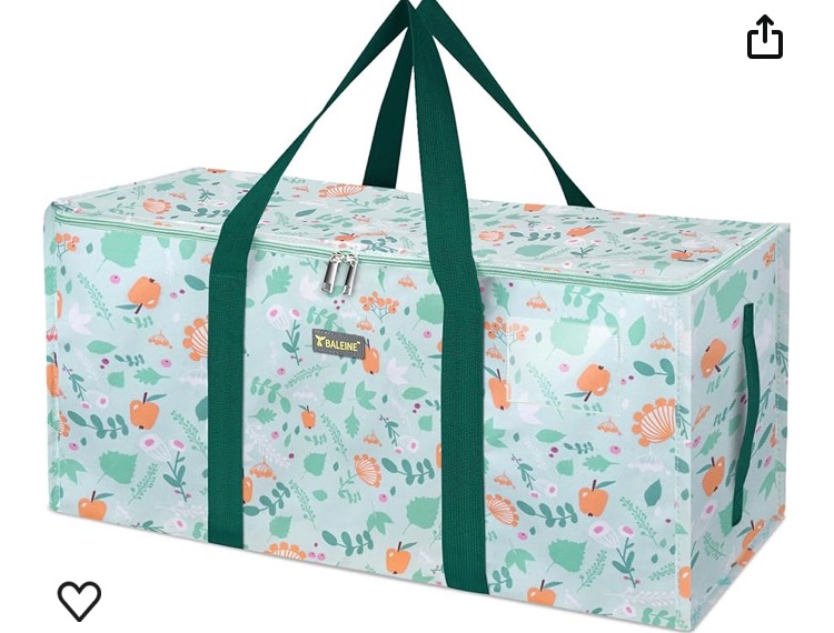 Photo 1 of BALEINE Extra Large Storage Tote with Zippers & Carrying Handles, Heavy-Duty Oxford Fabric Moving Bags for Laundry, Space Saving, Storage, Spring Stroll