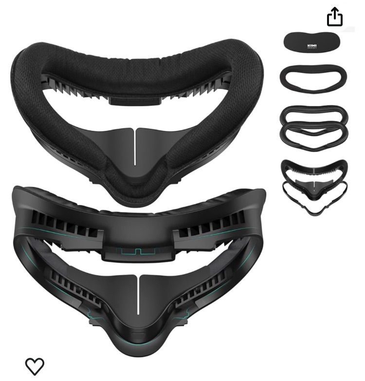 Photo 1 of KIWI design Upgraded Face Cushion Fitness Accessories Compatible with Quest 2, with Facial Interface Leather Pad 2, Cloth Sports Pad, Glasses Spacer, and Lens Protector, Air-Circulation Design